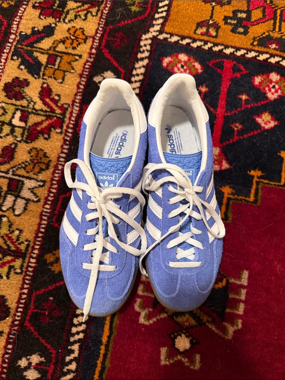 adidas Gazelle Light Blue Suede Sneakers with White Stripes